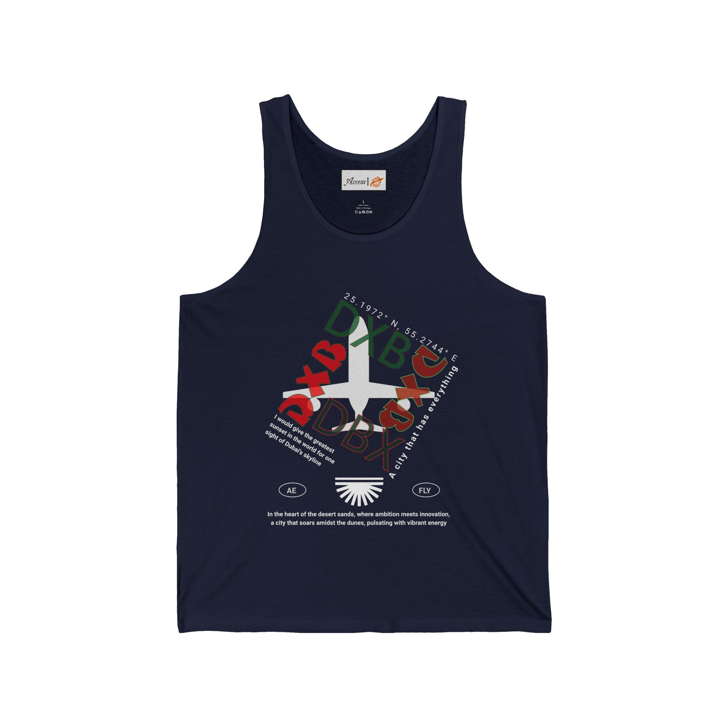 "Flying over DXB" is quite the Undertaking - Unisex Jersey Tank