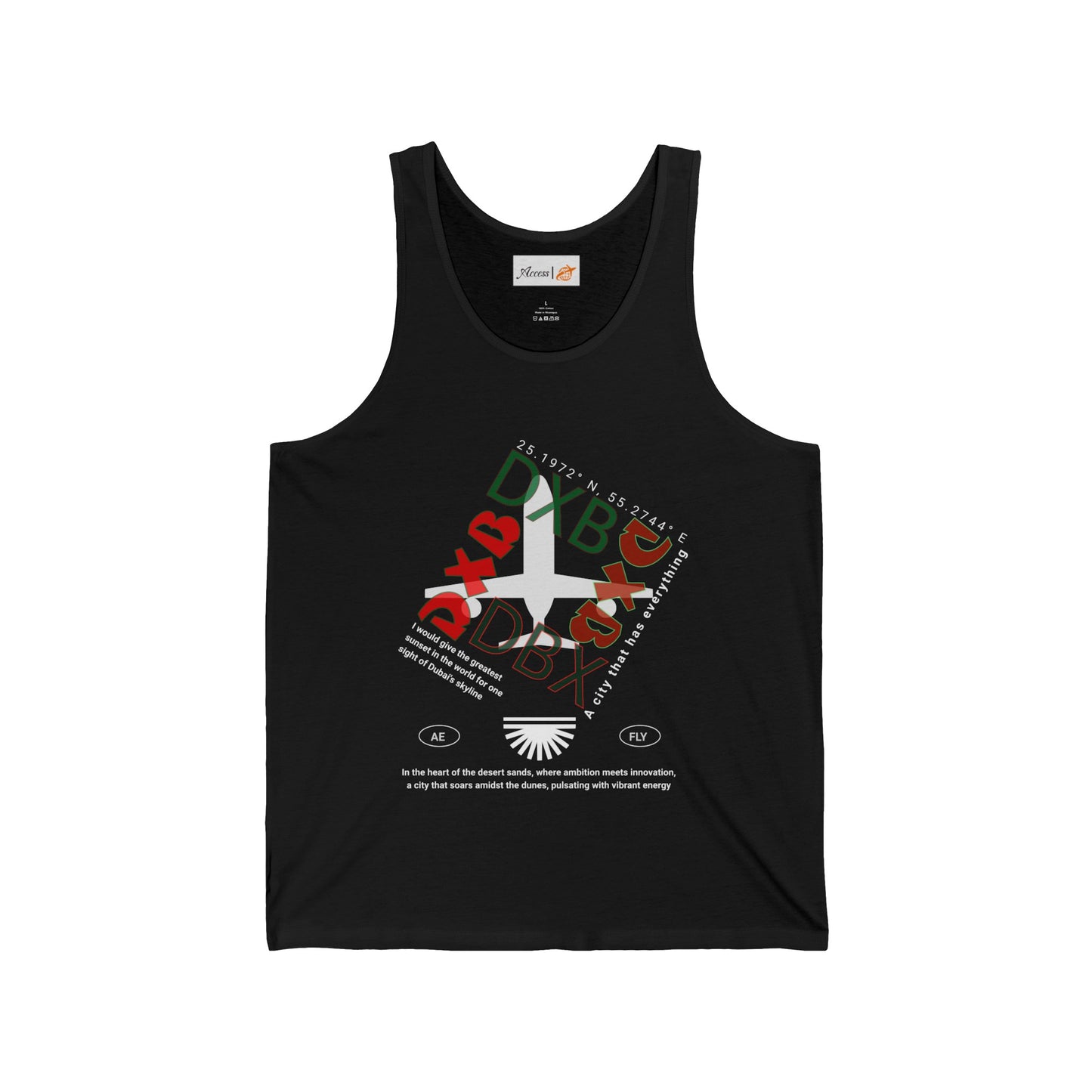 "Flying over DXB" is quite the Undertaking - Unisex Jersey Tank