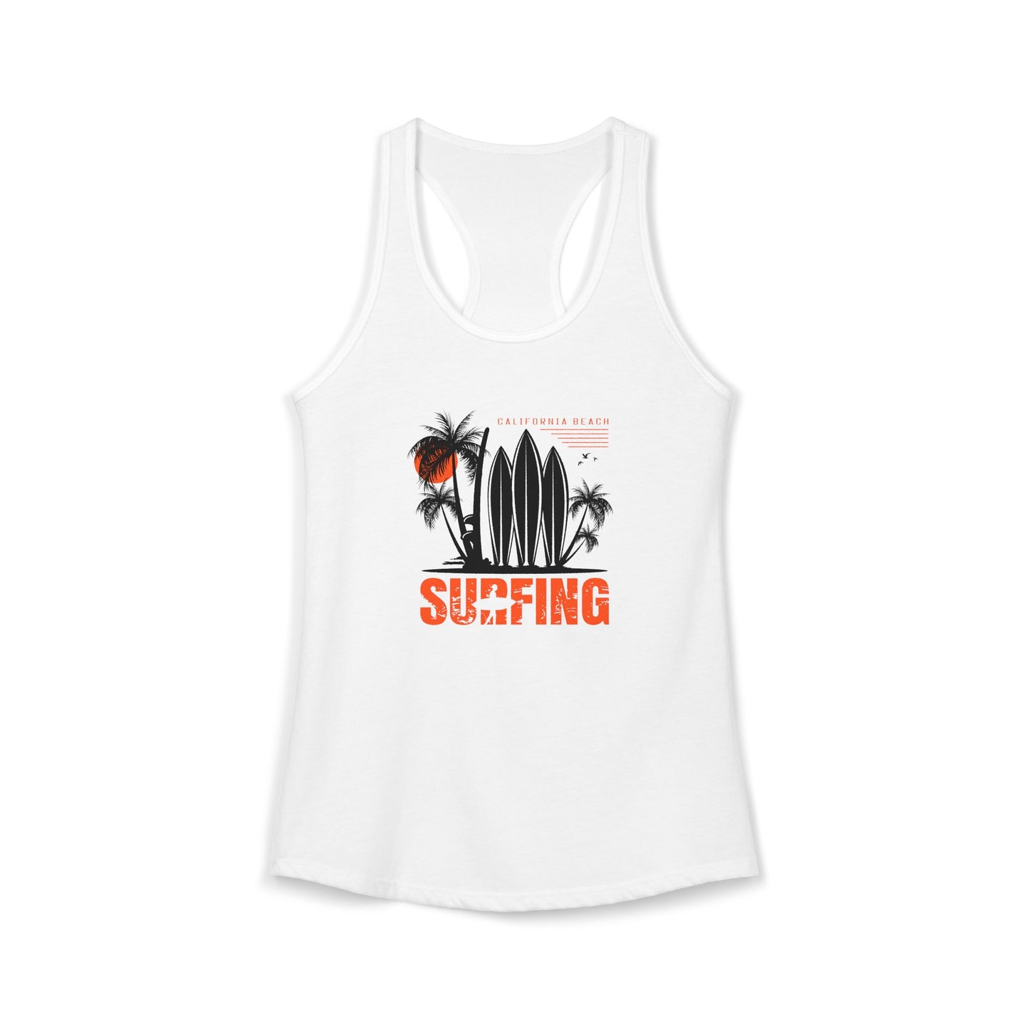 Access Travel "Surfing" Beach Palm Racerback Women Tank