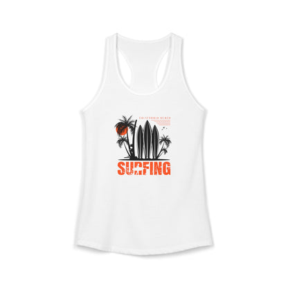 Access Travel "Surfing" Beach Palm Racerback Women Tank