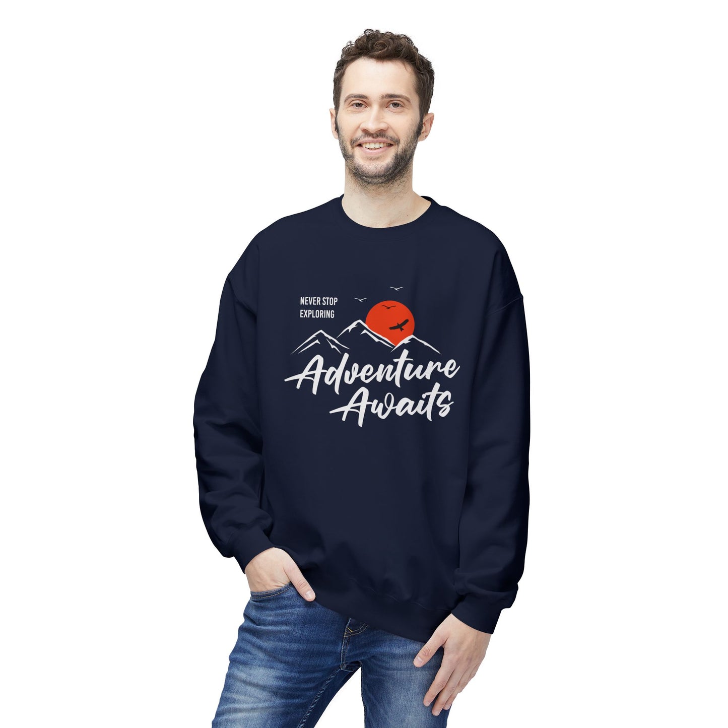 Access Travel "Adventure Awaits" Mountain Graphic Sweatshirt