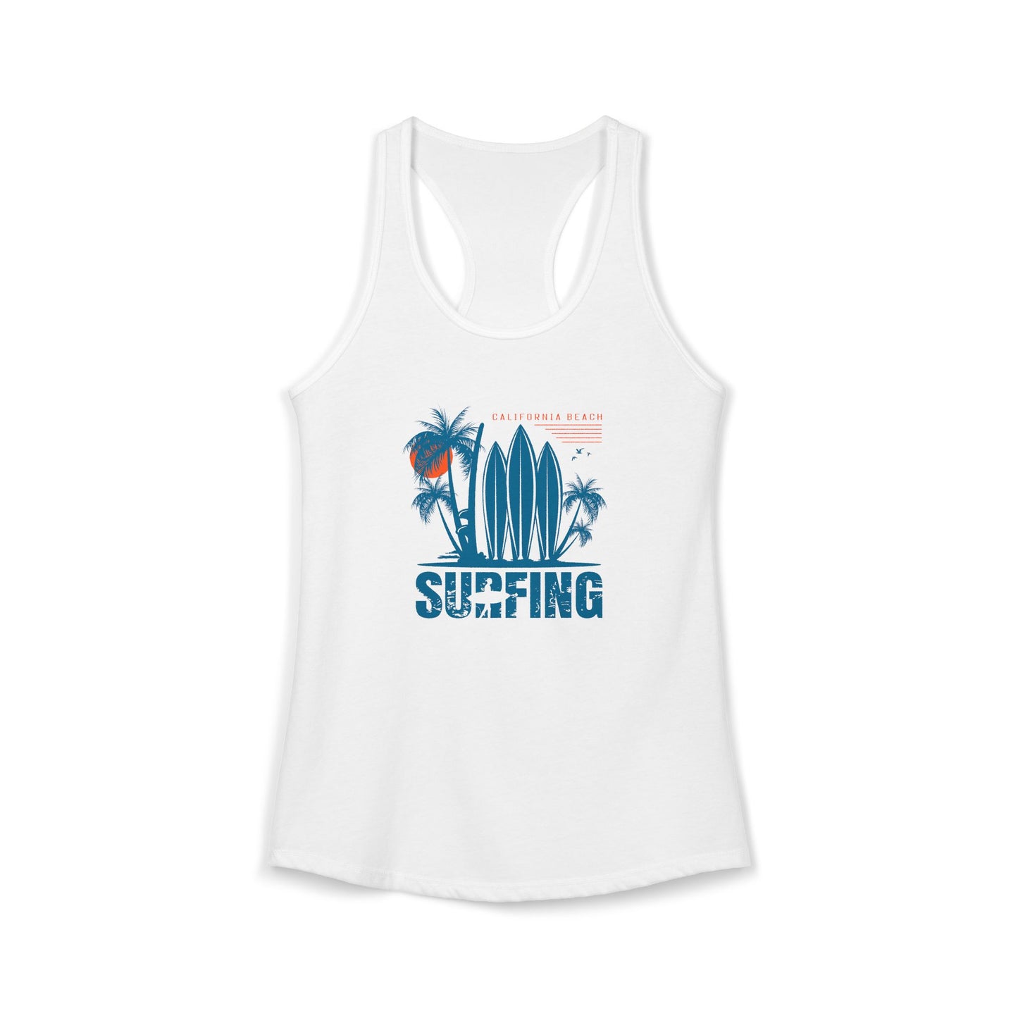Access Travel "Surfing" Beach Palm Racerback Women Tank
