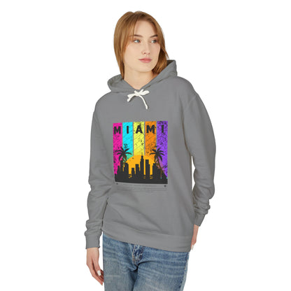 Access Travel "Miami" Sunset Skyline Hoodie — Retro Palm Beach Vibes