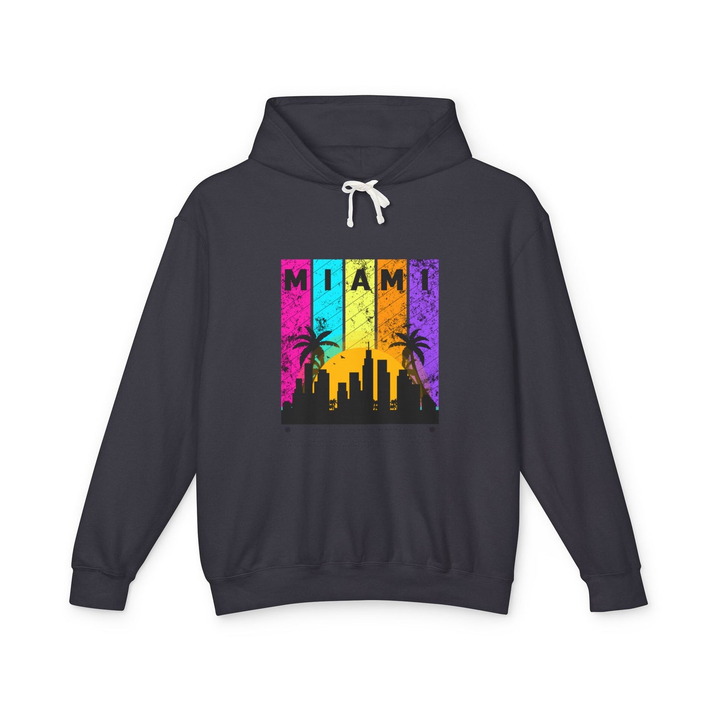 Access Travel "Miami" Sunset Skyline Hoodie — Retro Palm Beach Vibes