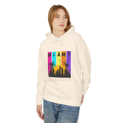 Access Travel "Miami" Sunset Skyline Hoodie — Retro Palm Beach Vibes