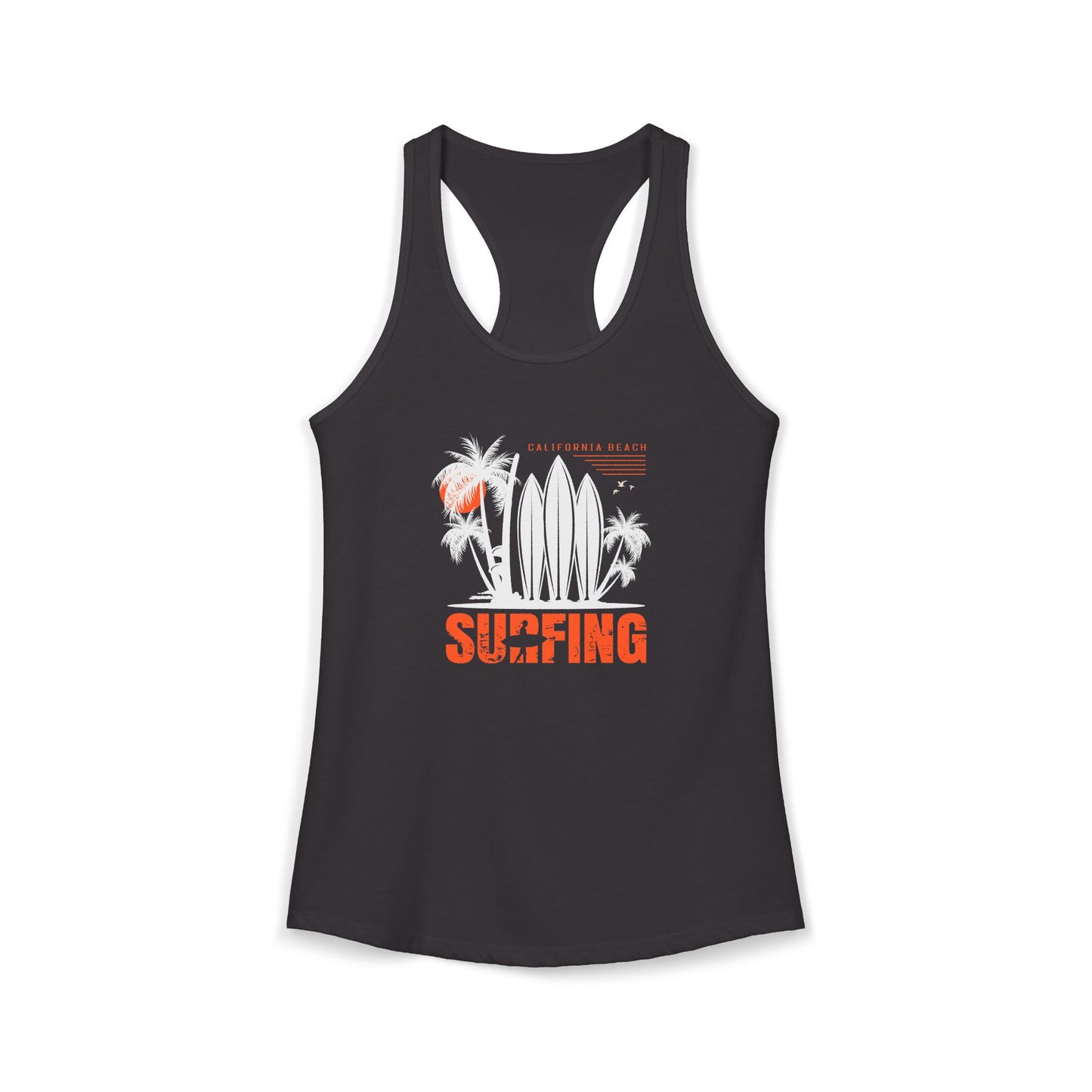 Access Travel "Surfing" Beach Palm Racerback Women Tank