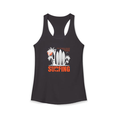 Access Travel "Surfing" Beach Palm Racerback Women Tank