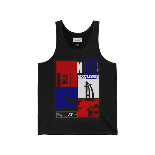 "No Excuses" not to Travel (Dubai) - Unisex Jersey Tank