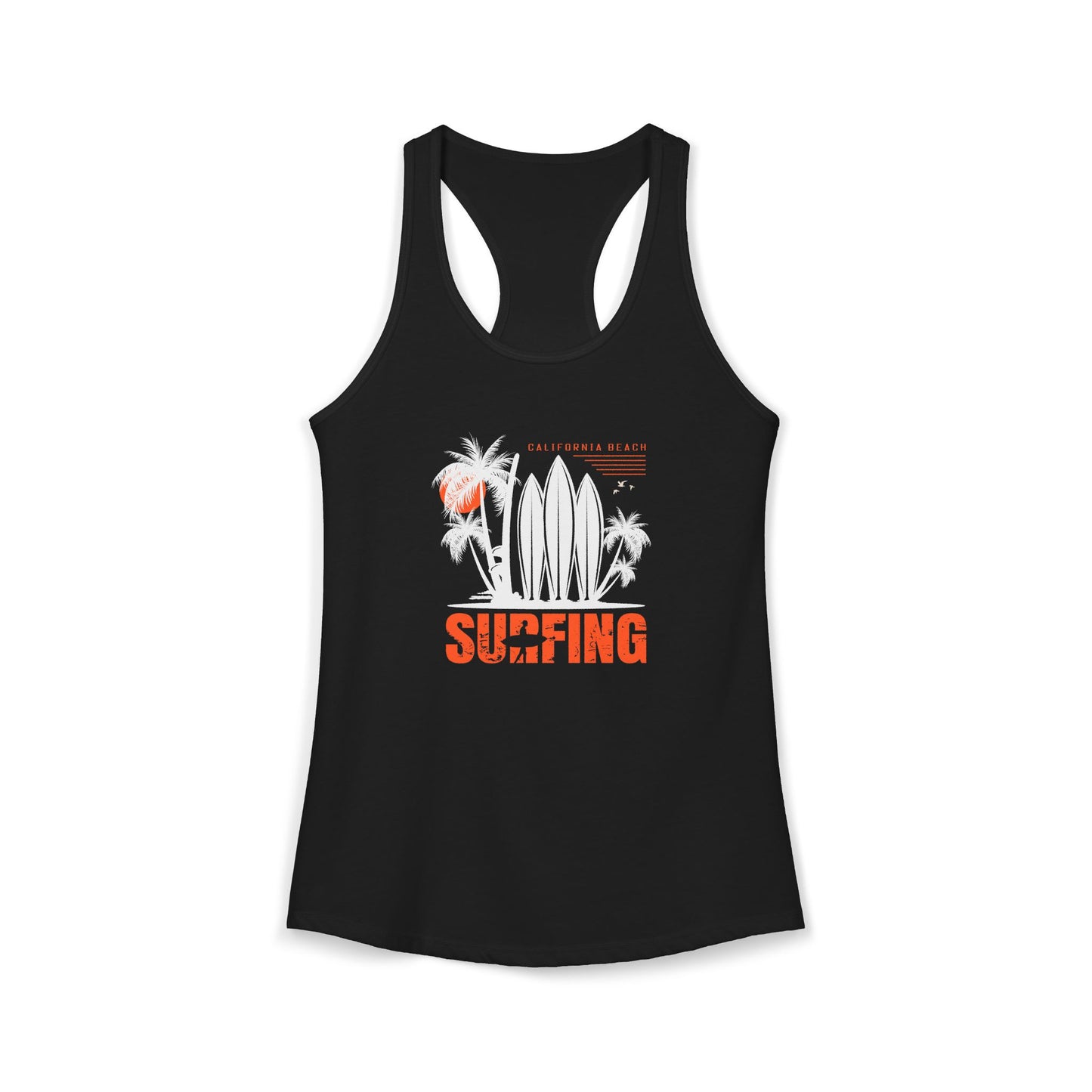 Access Travel "Surfing" Beach Palm Racerback Women Tank