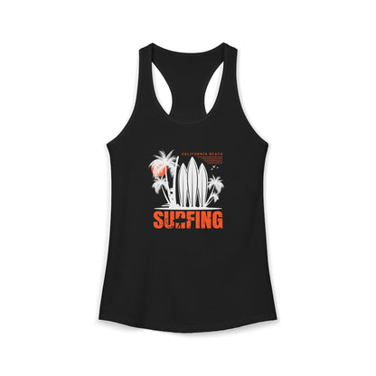 Access Travel "Surfing" Beach Palm Racerback Women Tank