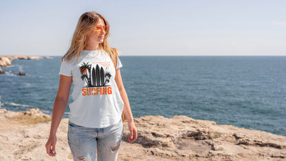 Access Travel "Surfing" Beach Palm Tee