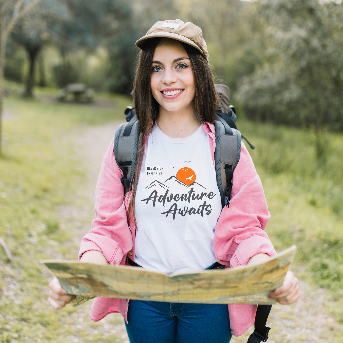 Access Travel "Adventure Awaits" Mountain Graphic T-Shirt